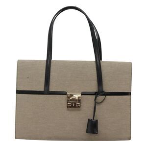 Gucci Lady Lock Handbag Canvas Beige Canvas Handbag